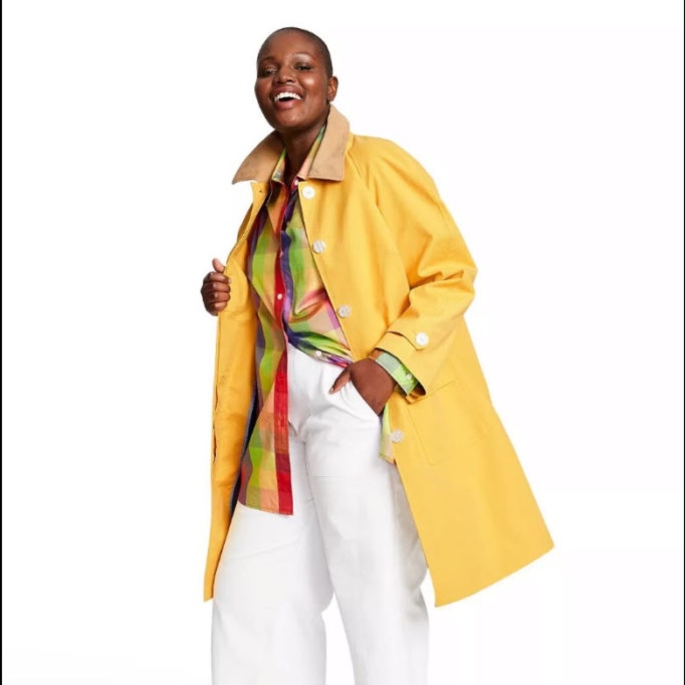 Isaac Mizrahi yellow trench coat